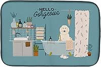 Vista 433 de Caroline's Treasures CK7824DDM - Tapete absorbente para secado de platos con diseño de bulldog inglés, rojo y blanco, para encimera de cocina, 14 x