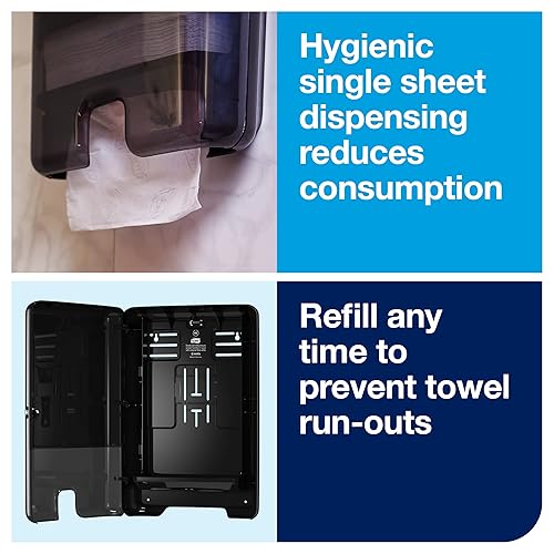 Miniatura 3 de Tork Xpress - Dispensador de toallas de papel multipliegue, negro, H2, dispensador uno a la vez, rango de elevación, 552028