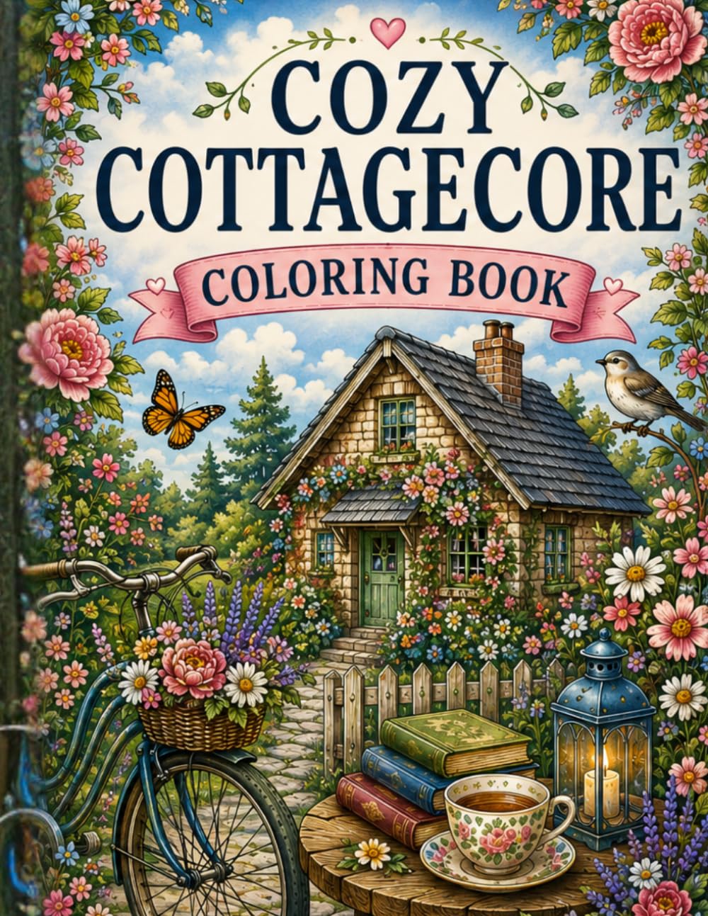 Cozy Cottagecore Coloring Book: A Relaxing Collection of Whimsical Gardens, Cozy Homes, Forest Scenes, Flowers, Animals & Peaceful Cottage Life for Adults and Teens