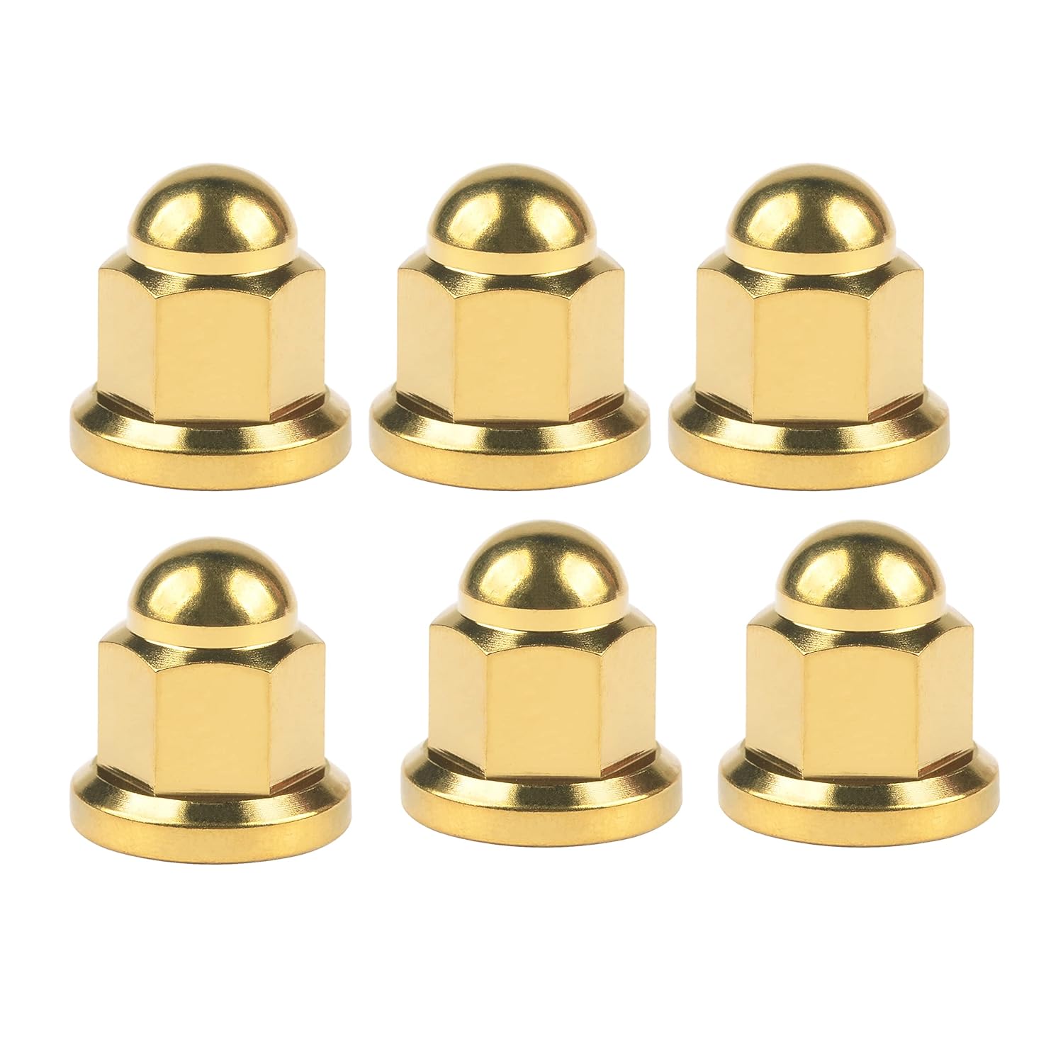 Titanium M6 M8 M10 Dome Head Acorn Nuts for Bicycle Motorcycle Exhaust Pipe Car Pack of 6 (M10, Burning Blue)