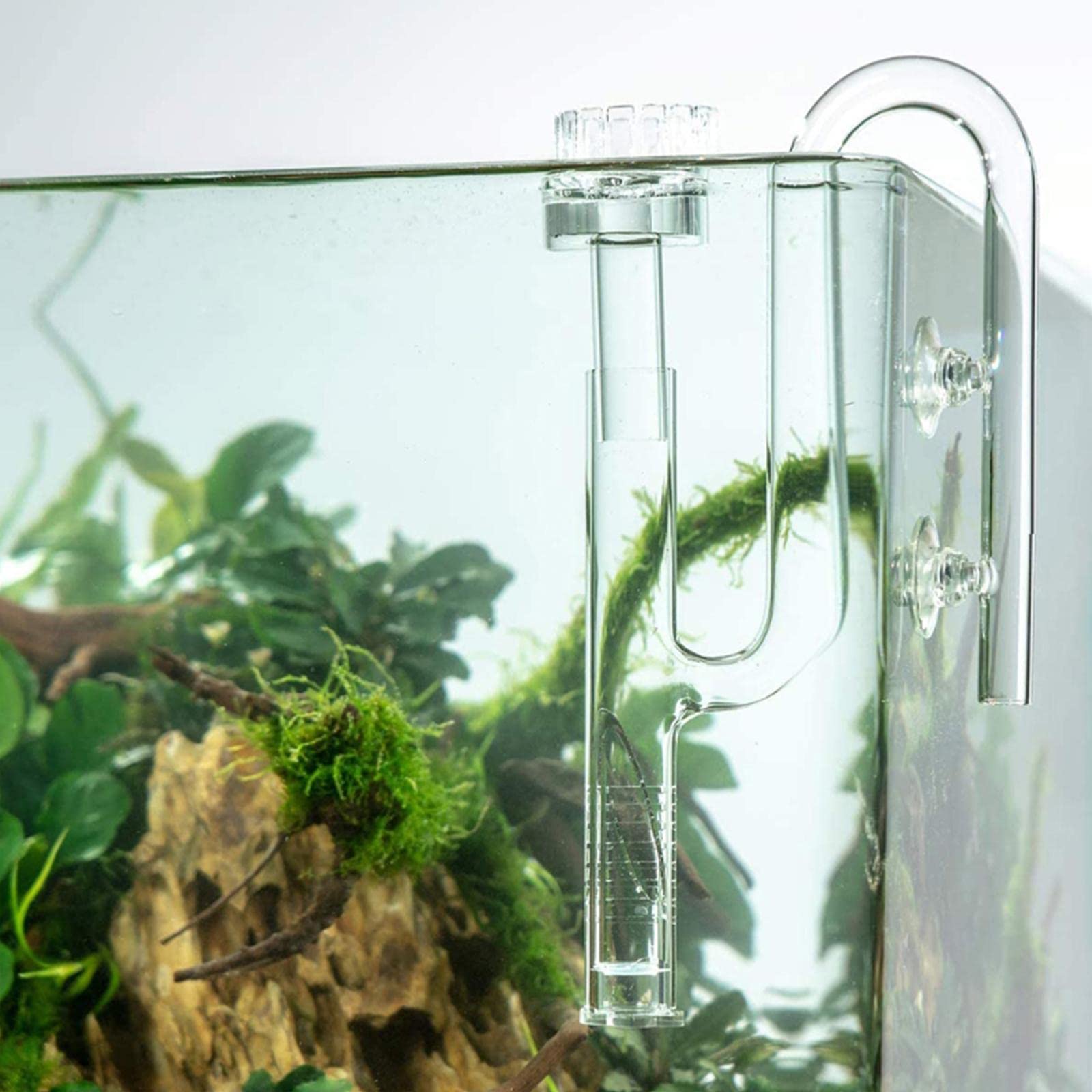 Aquatic Lily Tube Set Oberflächenfilter Aquarium Glas Skimmer Saugnapf Einlassrohr Auslassrohr Isolierend mit Regulierung für Aquarien Pflanzenbecken, Mehrfarbig, 17mm