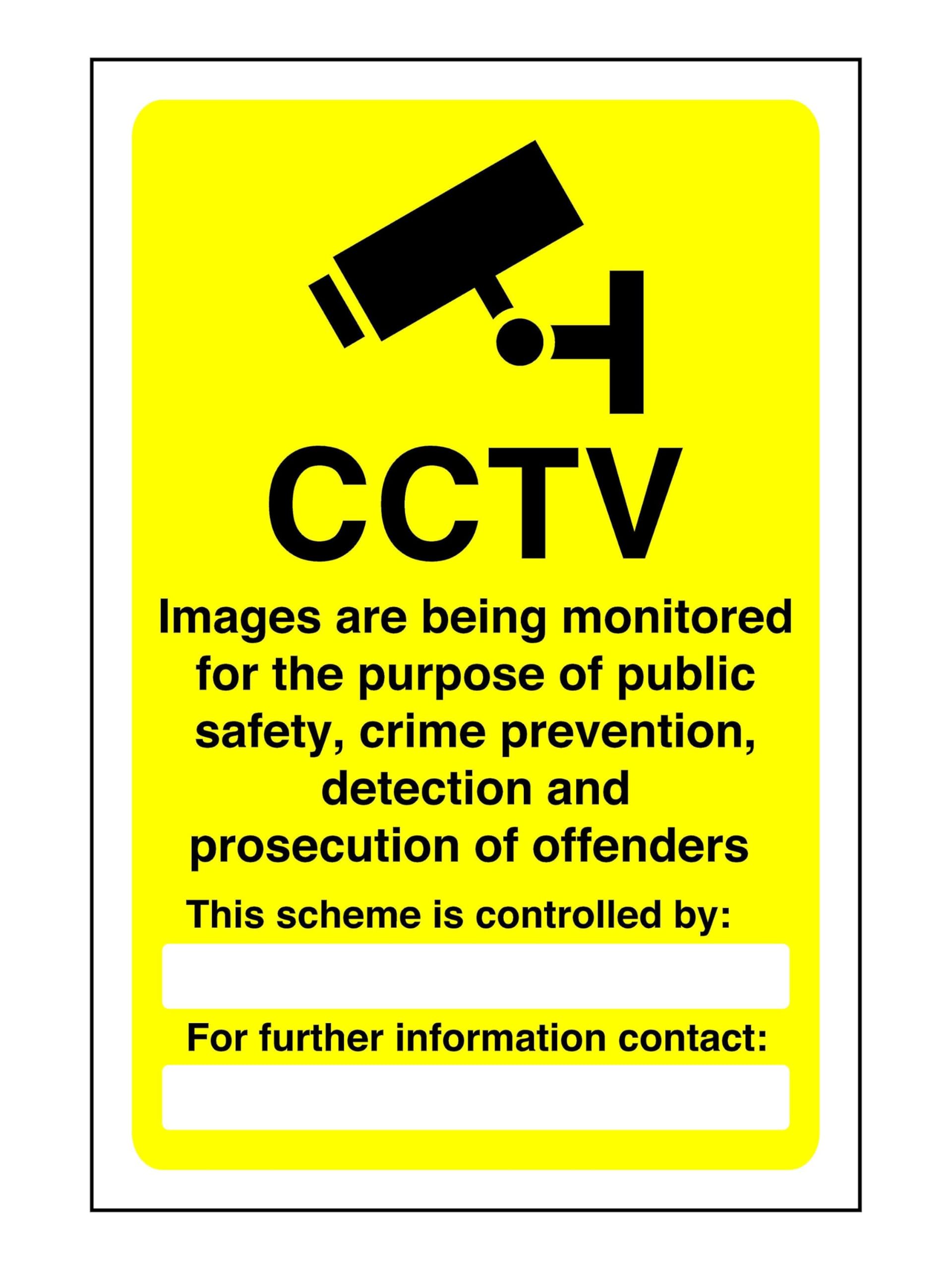 Safety First Display Ltd Yellow/Black Cctv Images Are Being Monitored Sign - 1.2Mm Rigid Plastic For Indoor/Outdoor Usage (200Mm X 150Mm) Viewing Distance Within 5M.