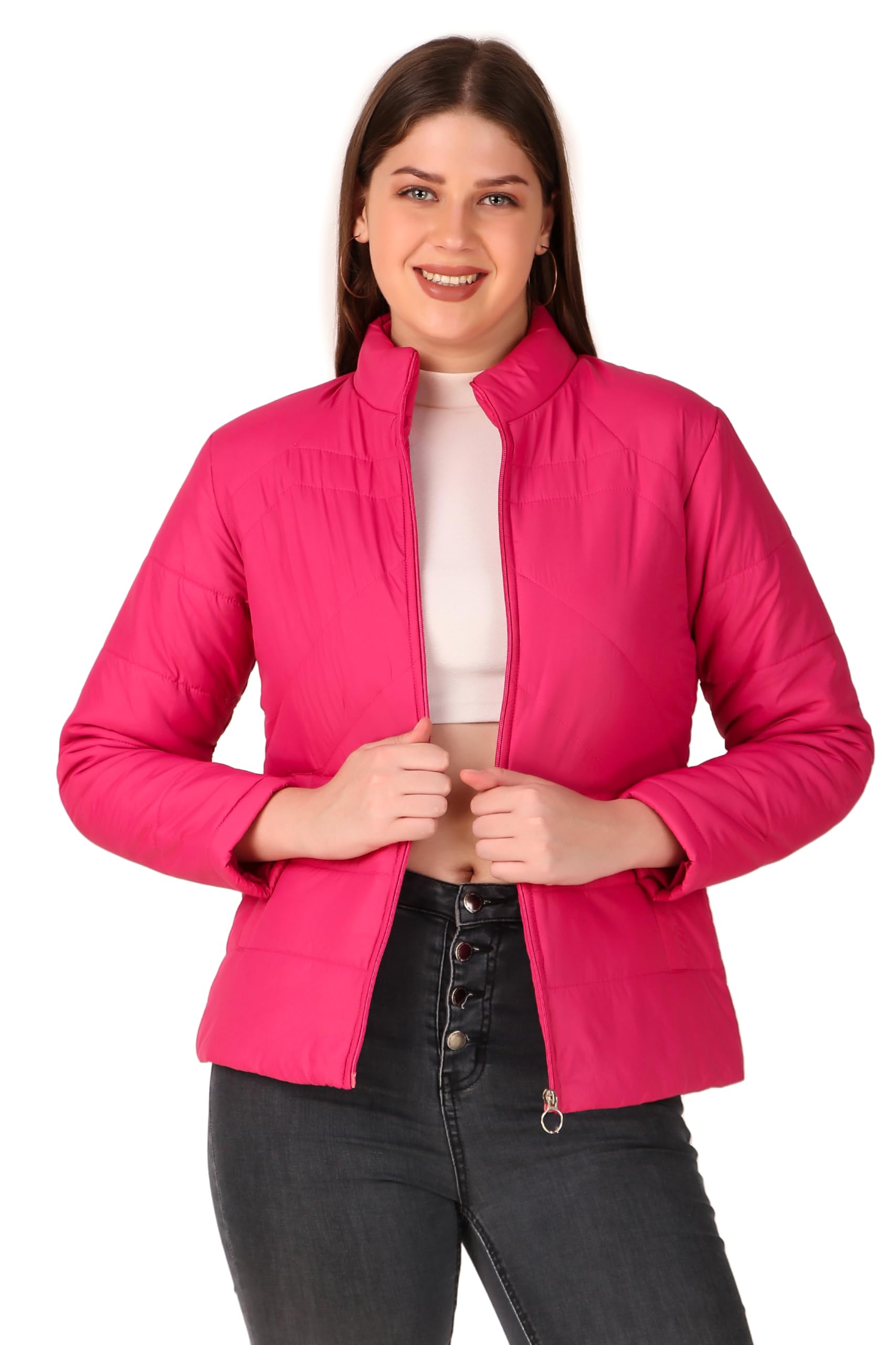 brazo Girls and Women's Puffer Regular Jacket For Winter Wear | Hooded Neck | Full Sleeve | Zipper | Casual Jacket For Woman & Girl | Western Stylish Jacket For Women-picture-22
