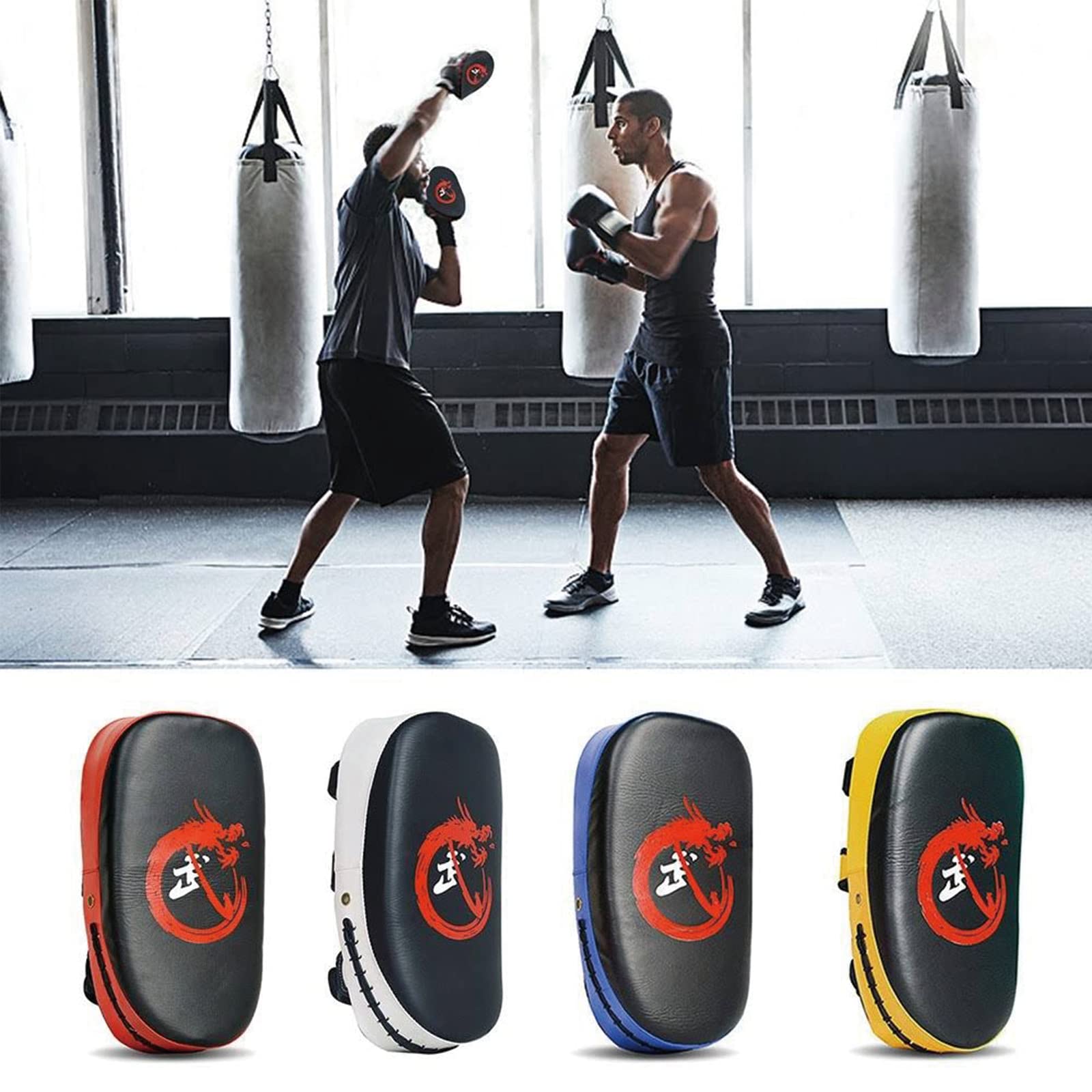 Coussinets de boxe incurvés en cuir PU pour adultes et enfants, boxe thaï, taekwondo, MMA, kickboxing