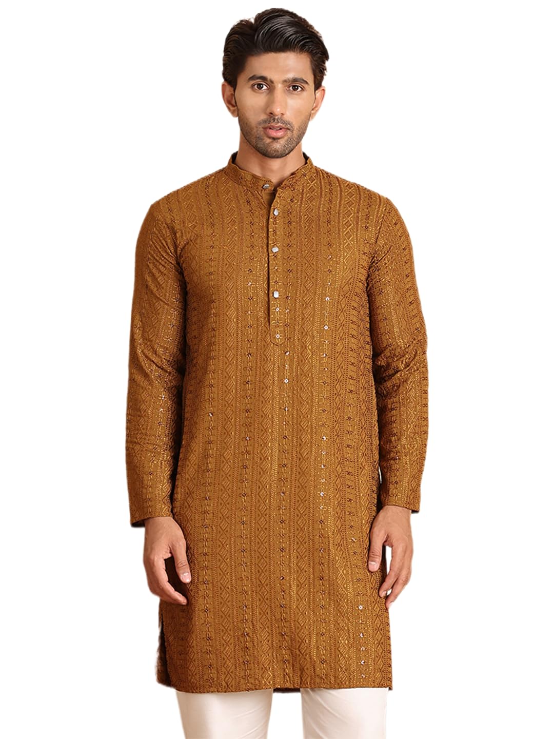 Embroidered Straight Kurtas for Men-image-23
