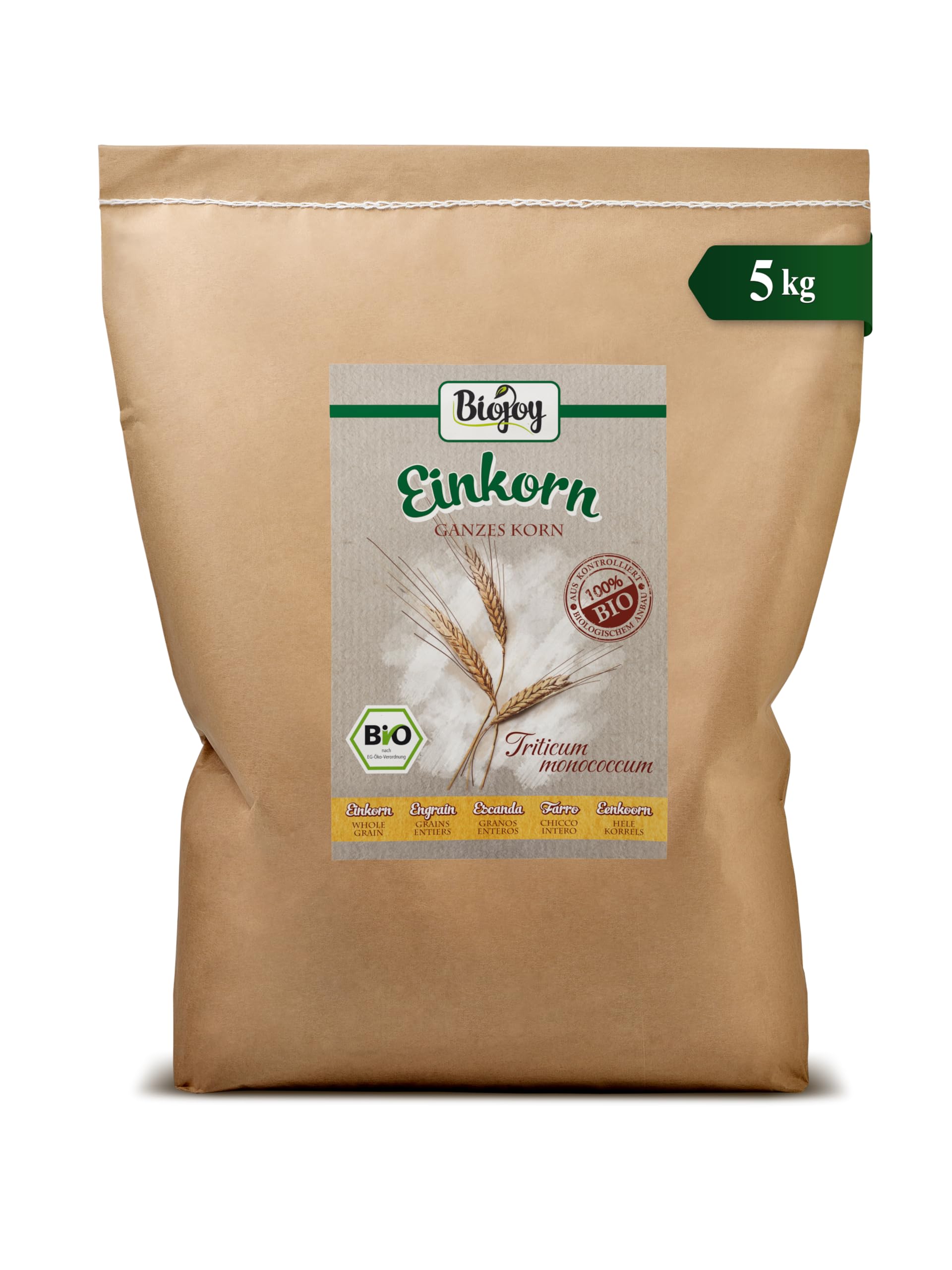 Biojoy BIO-Einkorn ganzes Korn (5 kg), Triticum monococcum