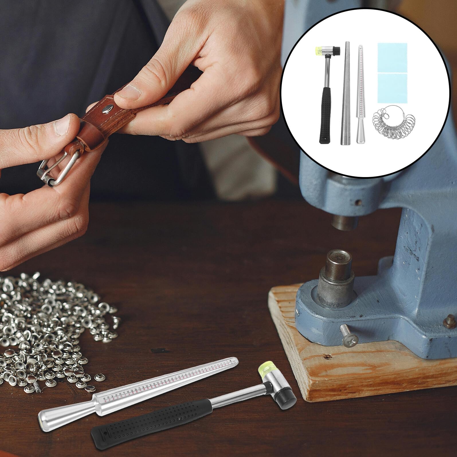 Cabilock Strumenti per Misurazione degli Anelli Misuratore di Anelli in Metallo Mandrino per Creazione di Gioielli per Hobbisti Fai da Te Artigianato Dimensionamento e Modellatura di Gioiel