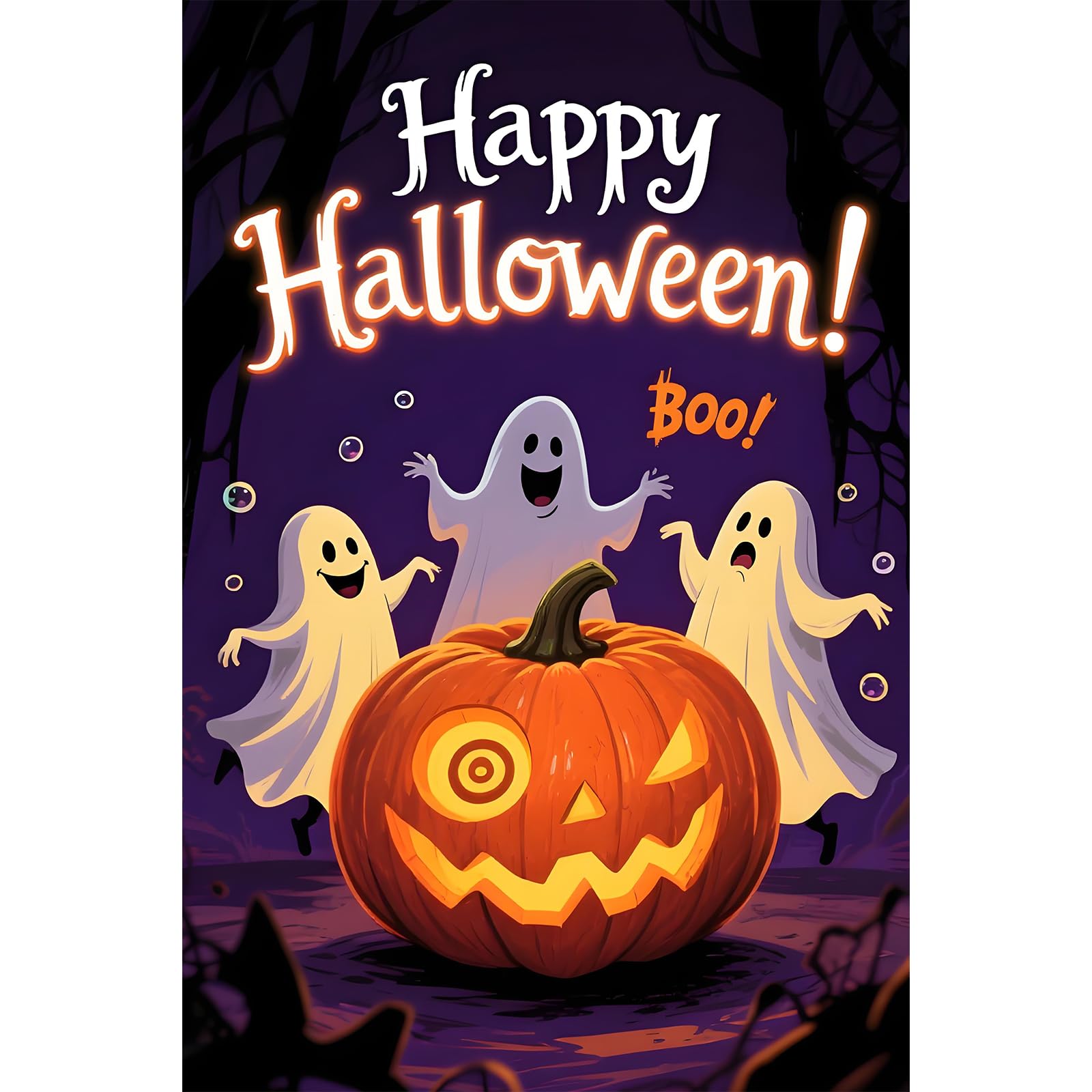 Halloween Garden Flags for Outside — Double Sided 12x18 Inches Seasonal Yard Flag with Pumpkin — Spooky Outdoor Decor for Halloween Party Decoration