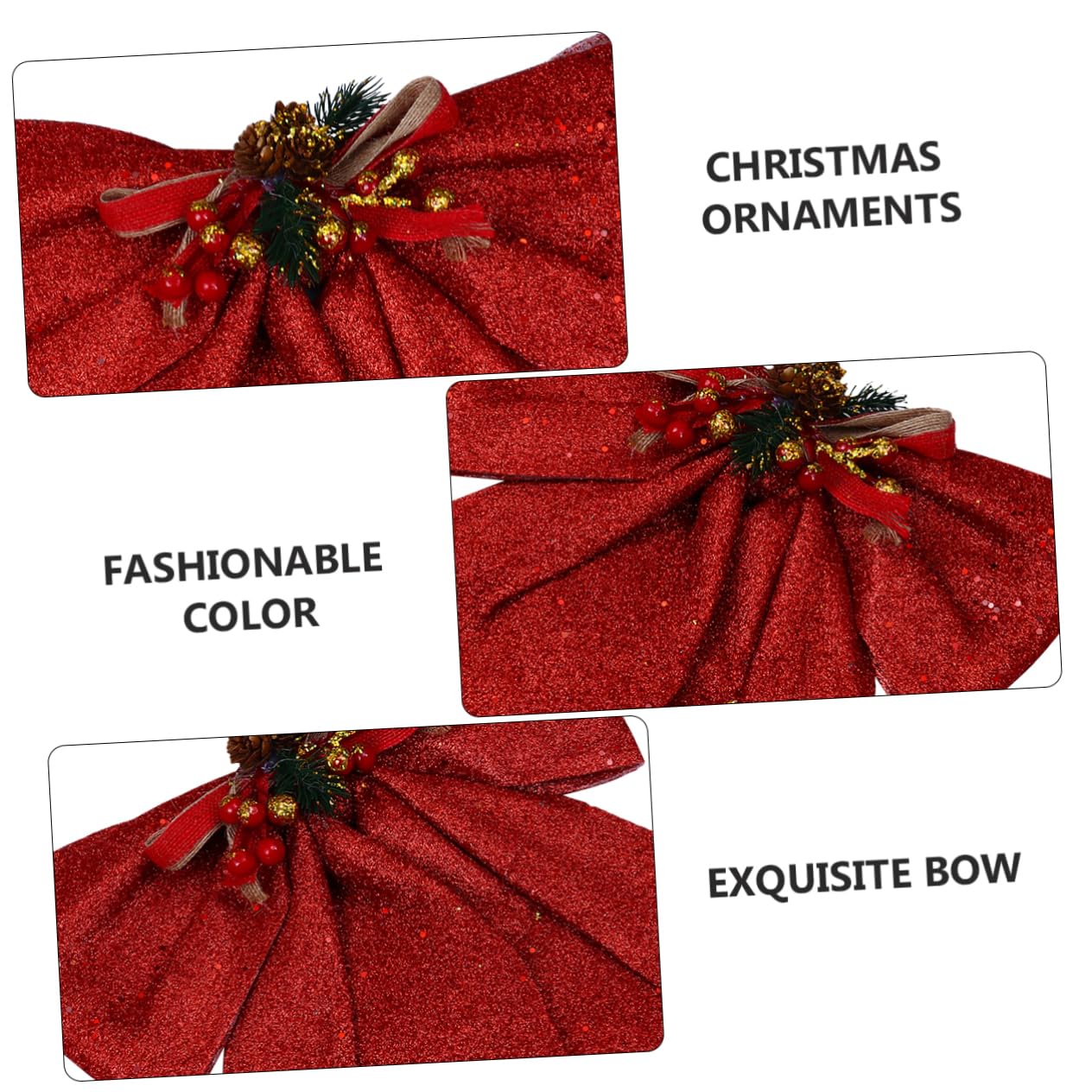 OUNONA 3piezas Adorno Colgante De Navidad Forma De Lazo Decoración para Árbol De Navidad y Eventos Festivos Material Duradero y Ligero