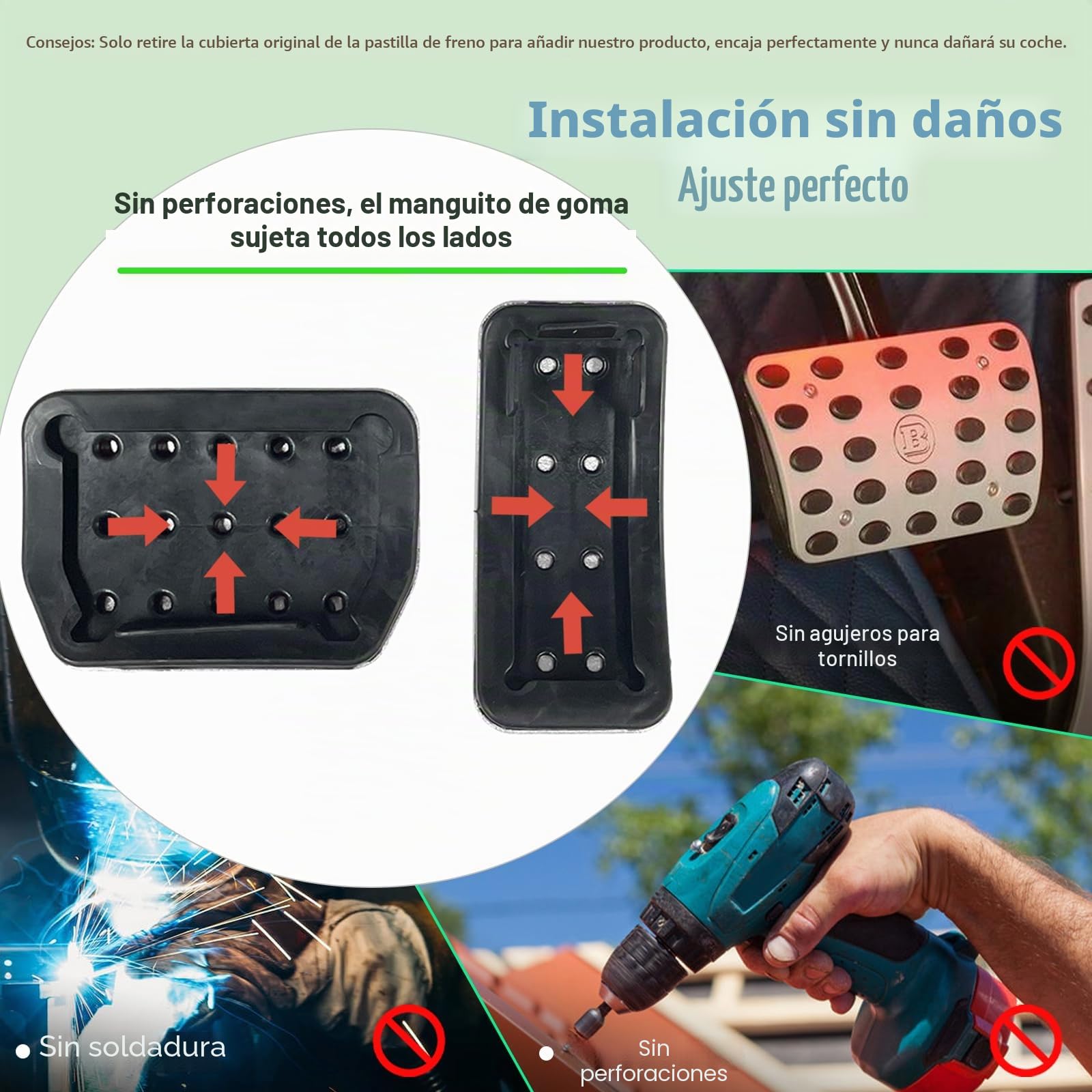 GAFAT Tesla Model Y Juniper 2025 2026/ Model 3 2022-2025 2026 Pedales para Gas y Frenos, Tesla Model 3 Highland Tapas de Pedal, Cubierta Pedales de Base, Accesorios Tesla Model Y 2025 (Plata)