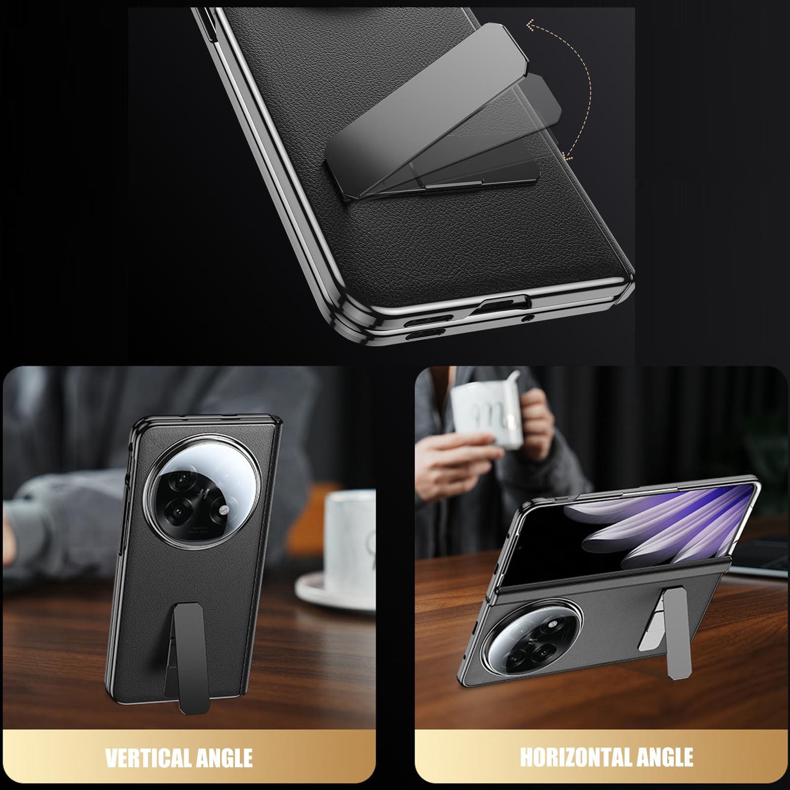 Podpórka etui do Oppo Find N5, zawias, kompleksowa ochrona przed upadkiem, prawdziwa skóra, pokrowiec wrażliwy na ekran, lekka luksusowa osłona, czerwony, Find N5