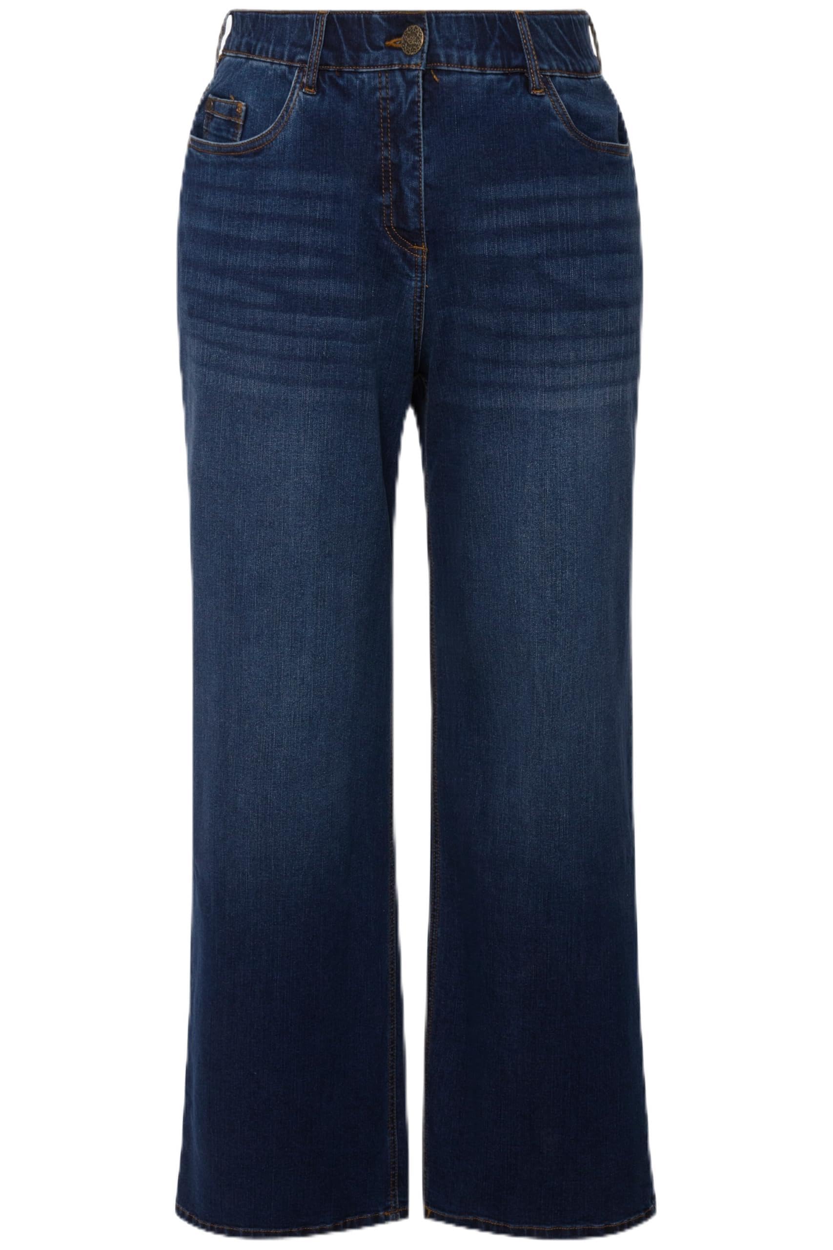 Ulla Popken Damen große Größen Übergrößen Plus Size 7/8-Cargohose, Krempelriegel, Komfortbund 720673