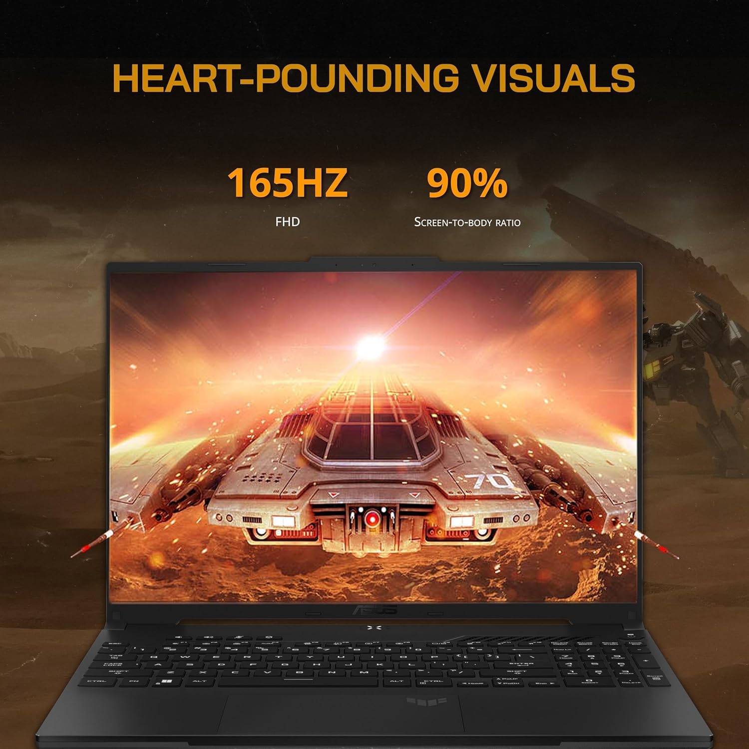 ASUS TUF A16 Gaming Laptop, Display FHD+ da 16 pollici, processore AMD Ryzen 7 7735HS, grafica Radeon RX7700S V8G, 64GB RAM 2TB PCIe SSD, tastiera retroilluminata, Wi-Fi 6, Windows 11 Pro, nero