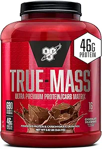 BSN TRUE-MASS Weight Gainer, Muscle Mass Gainer Protein Powder, Chocolate Milkshake, 5.82 Pound