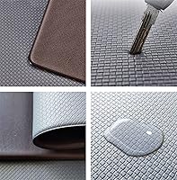 Vista 3 de Tapete de cocina antifatiga, impermeable, ergonómico, acolchado, cómodo, antideslizante, para oficina, hogar, lavandería, negro, 17.7 x 29.5 pulgadas