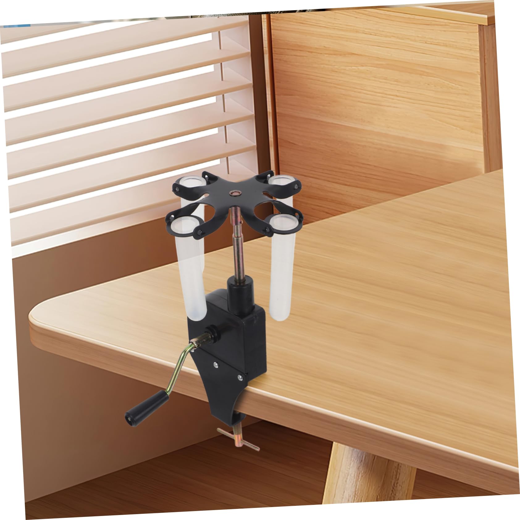 Centrifuga Manuale Portatile per Laboratorio Scolastico, Separazione ad Alta Efficienza, Compatibile Piccole Provette, Materiale Plastico Nero per Uso Outdoor e Scuola Media