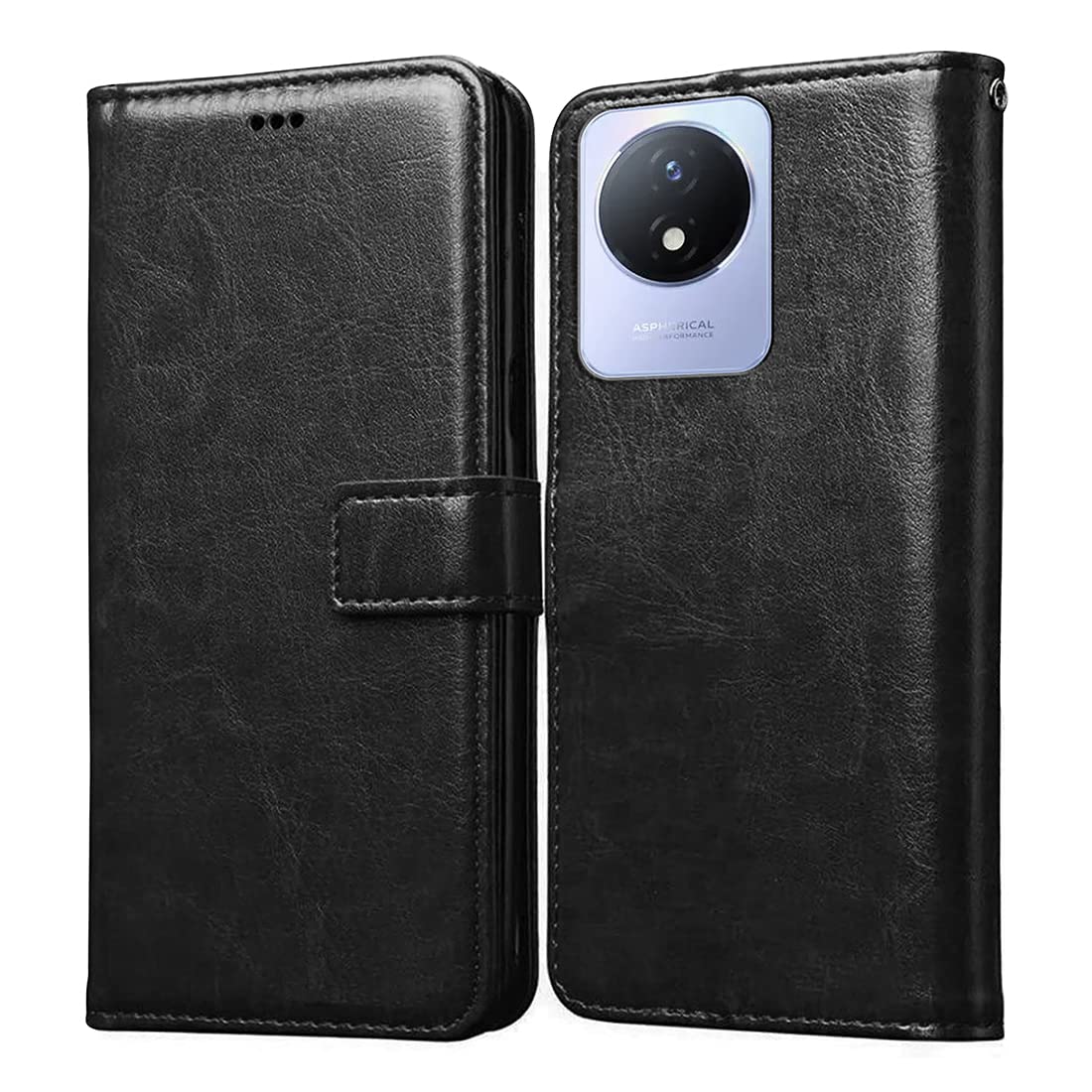 Amazon Brand- Solimo Flip for Vivo Y02 4G (Leather_Black) (B0BRJS4SP9) Amazon Price History, Amazon Price Tracker