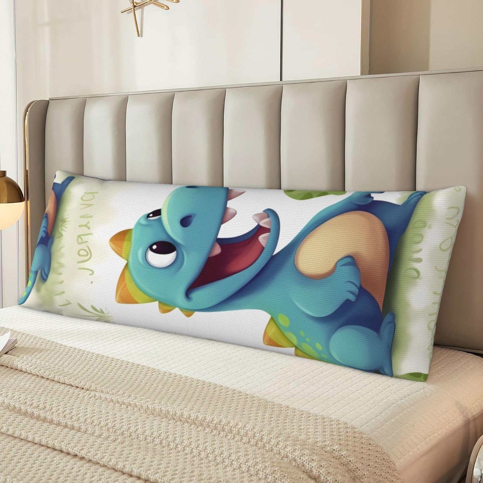 Cute Dinosaur Body Pillow Cover with Hidden Zipper 54"X20",Ultra Soft Microfiber Long Pillow Case Decorative Bedding Pillowcase Cushion Cover Cases for Bedroom Couch Sofa,Home Gifts