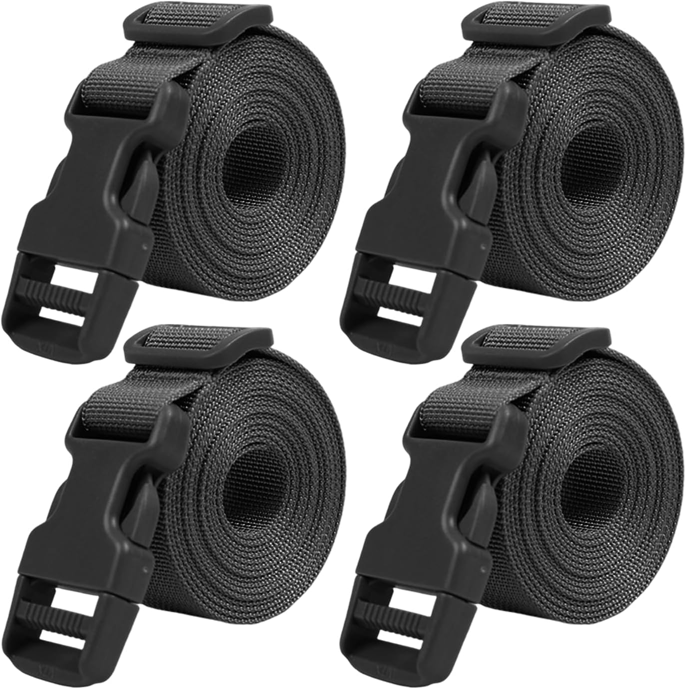 XTACER Backpack Accessory Strap Luggage Straps (Black - Release Buckle Straps (4-Pack))