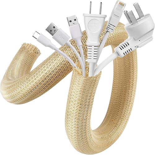 Miniatura 1 de AGPTEK Funda para cables, paquete de 2 unidades de 5 a 1.2 pulgadas, organizador de cables de escritorio, ocultador de cables, para oficina en casa,