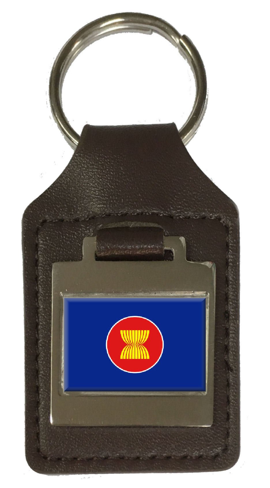 Porte-clés en cuir gravé drapeau de l'Asean accessoire - 5