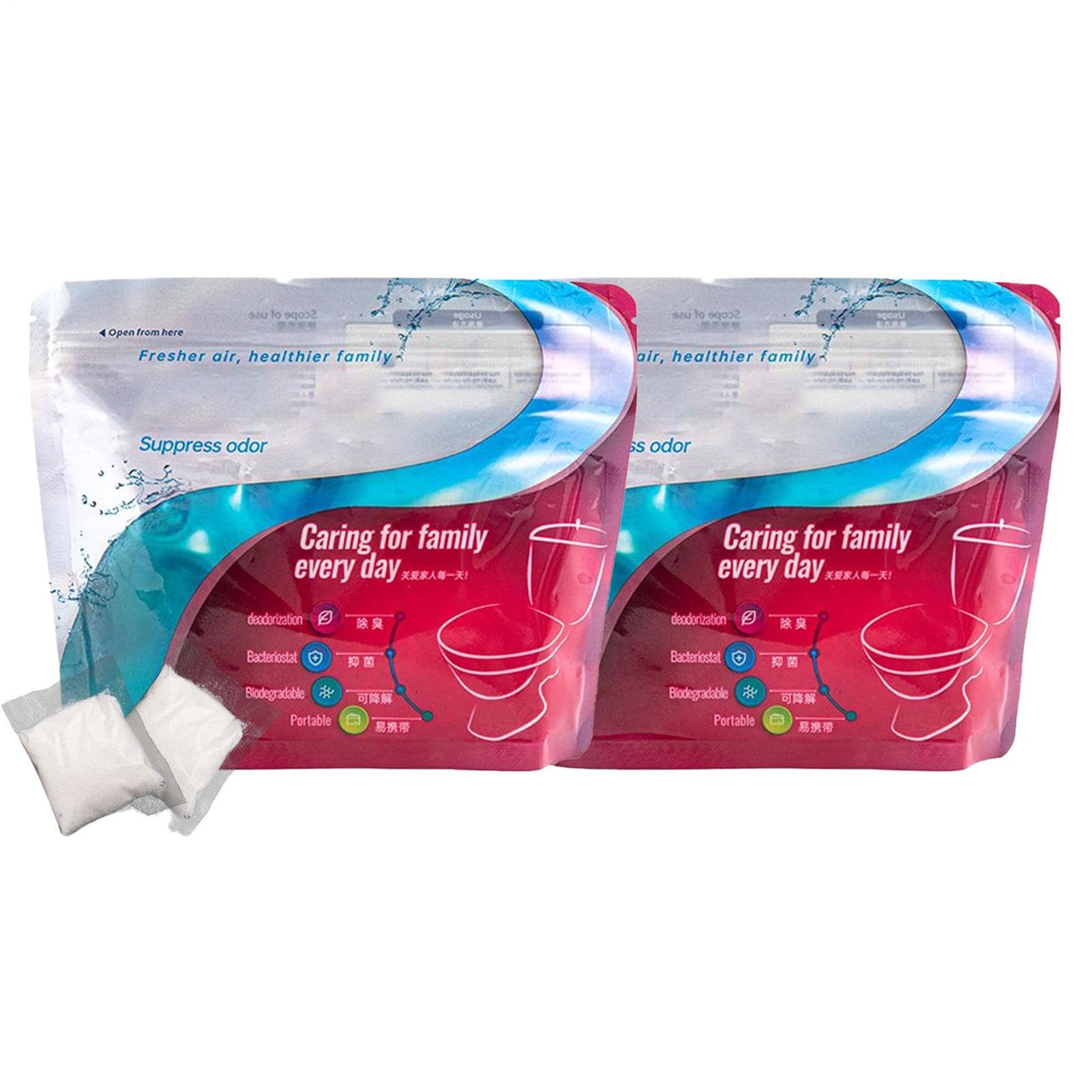 Lizeboyi 60/120pcs Camping Toilet Gel, Absorbent Gel With Odor Neutralizer, Portable Liquid Solidifier Powder For Camping Mountaineering Travel Hiking Outdoor (60 Pcs)