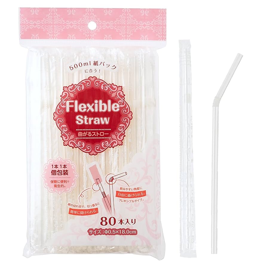 ストローの袋 植物由来原料配合 曲がるストロー 袋入り 80本入 – ストリックス