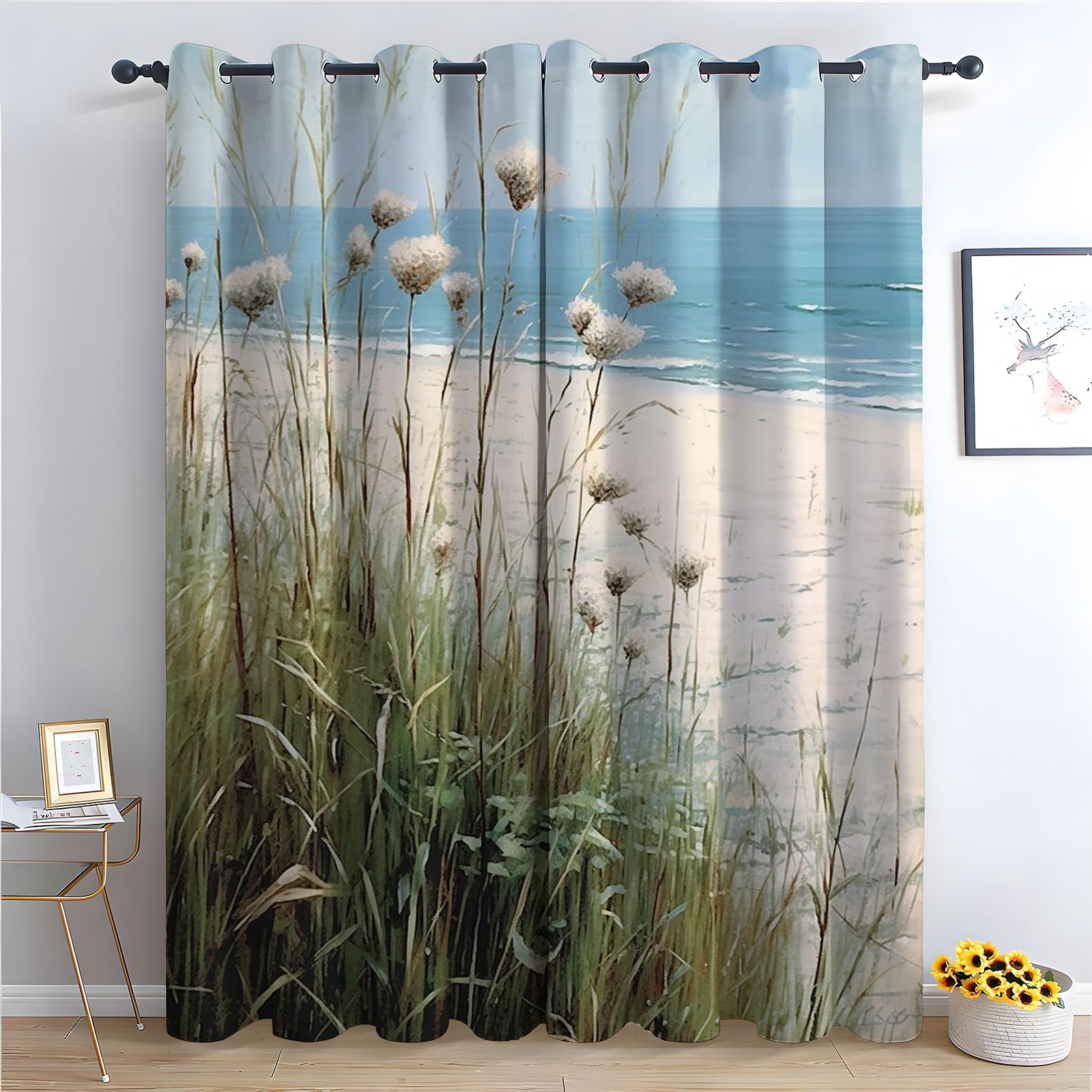 Rideaux herbes de plage décoration salon pour une ambiance nature