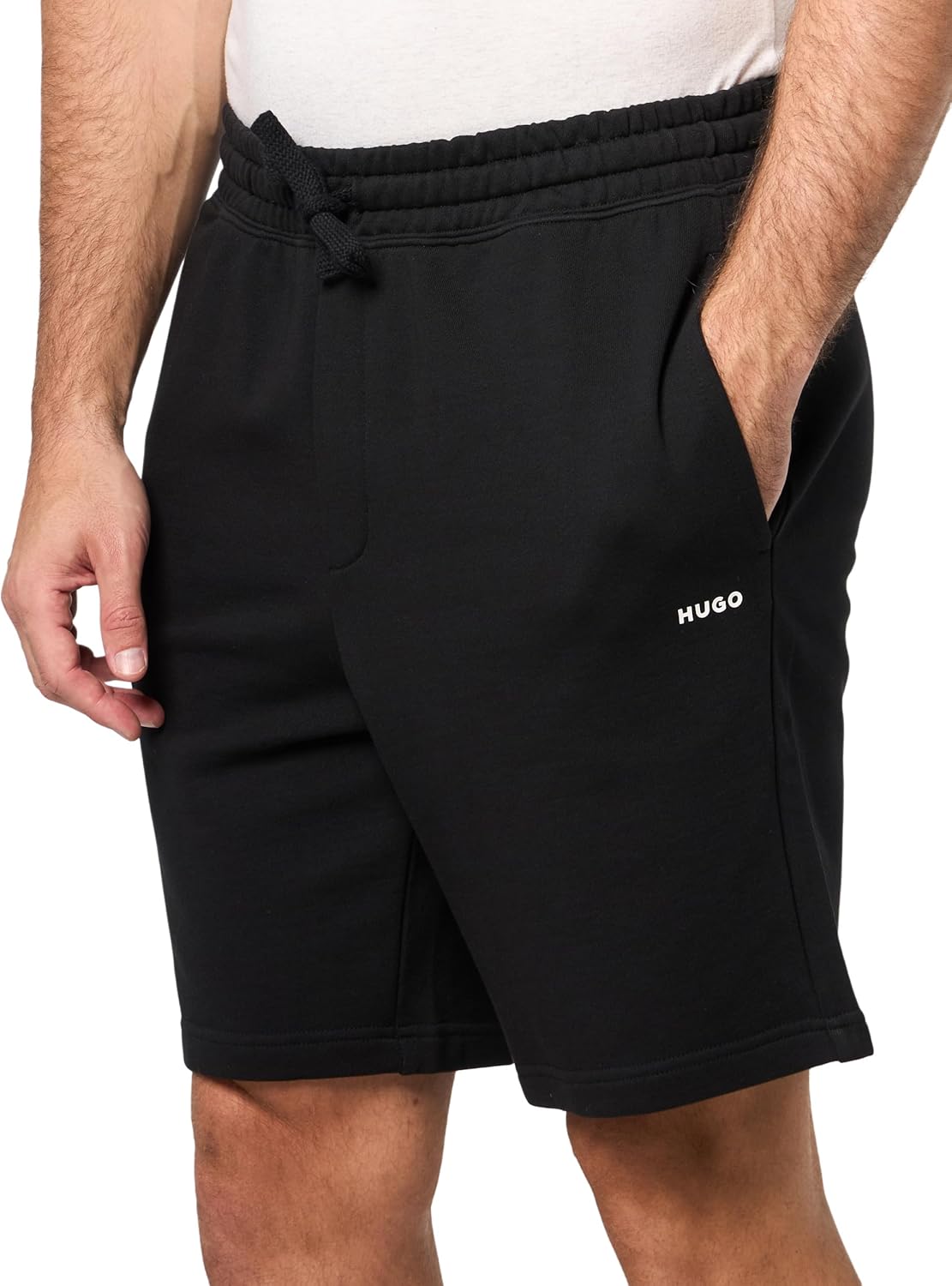 HUGO Mens Smalltonal Logo Cotton Jersey Shorts - Image 3