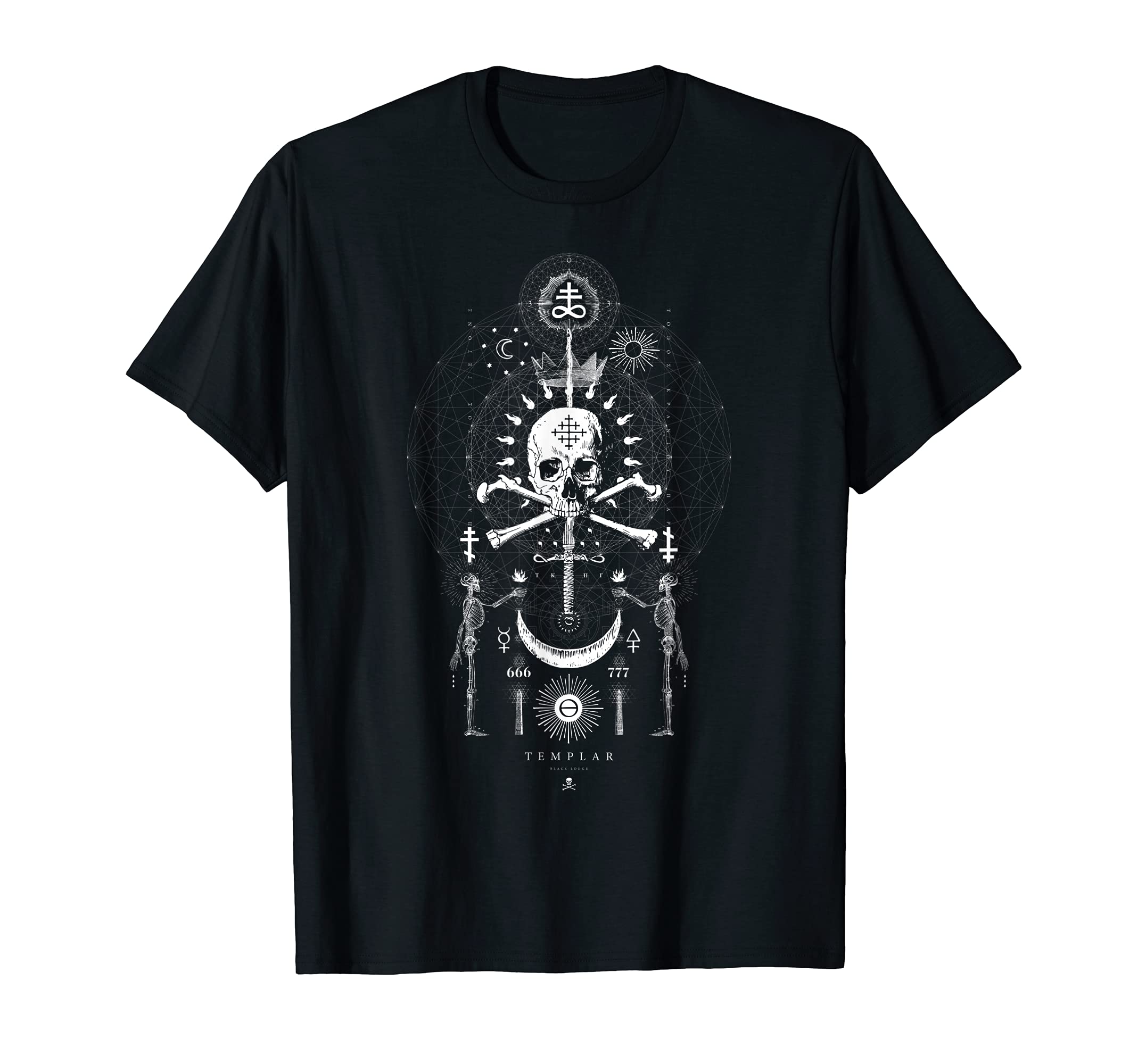 THE BLACK TEMPLE - Occult Sacred GeometryTEMPLAR - Skull and Sword - Occult Sacred Geometry T-Shirt T-Shirt