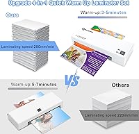 Vista 2 de Laminadora, máquina laminadora térmica y fría 4 en 1 con 50 hojas de laminación, laminadora personal de 9 pulgadas con cortador de papel