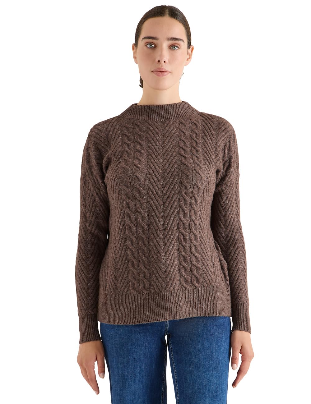 Cecil Damen Pullover mit Zopfmuster