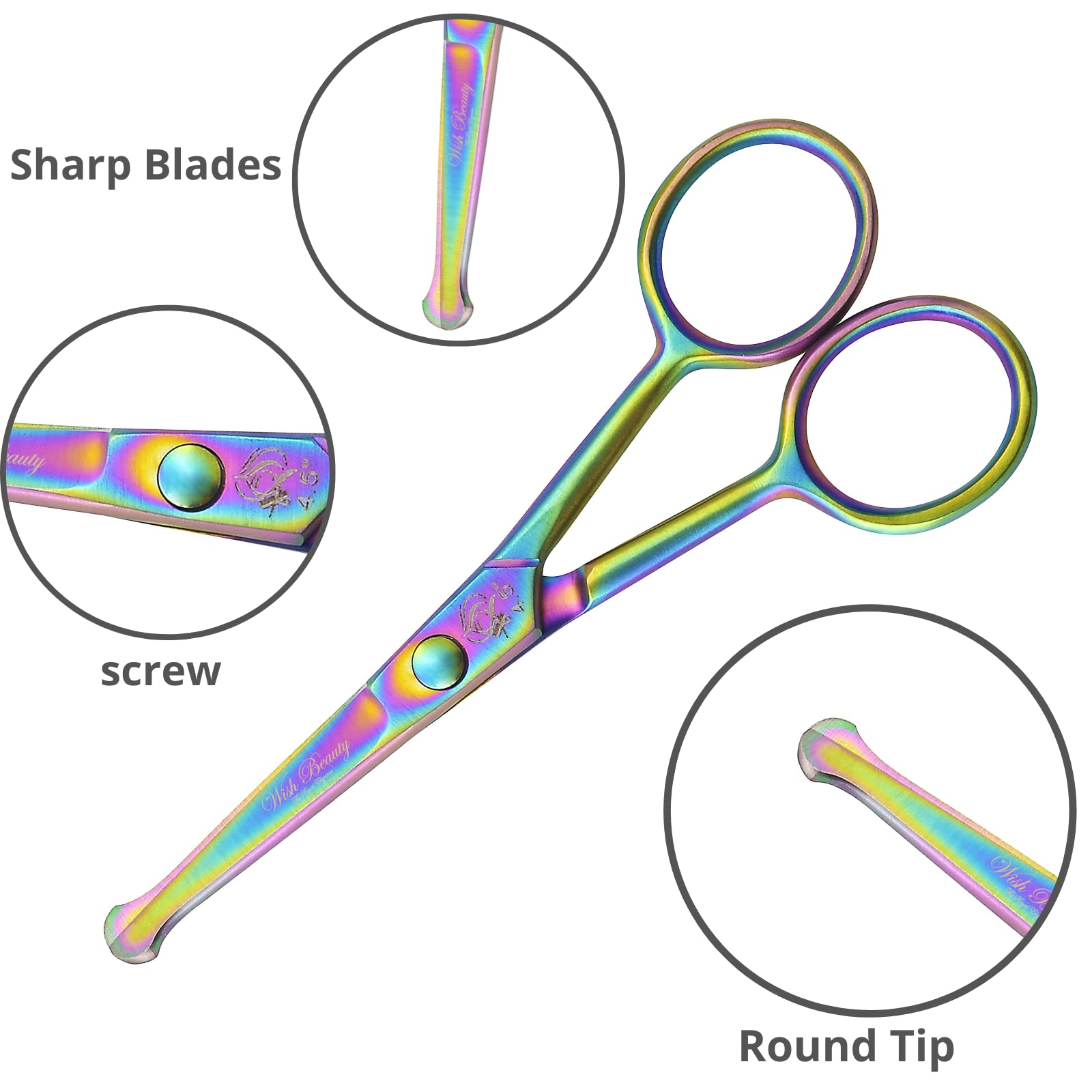 Glamified Glam Pet Grooming Shears,4.5" Dog Eye Cutter Scissors Stainless Steel W/Safety Rounded Tips for Professional Pets Dogs Cats Grooming Tool - Image 2