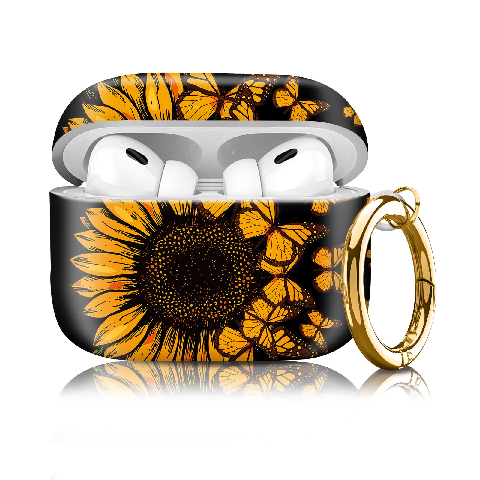 Compatible with AirPod Pro 2nd/1st Generation Case Cover with Key Chain,Full Protective Shockproof Wireless Headphone Case for Airpod Pro 2023/2022/