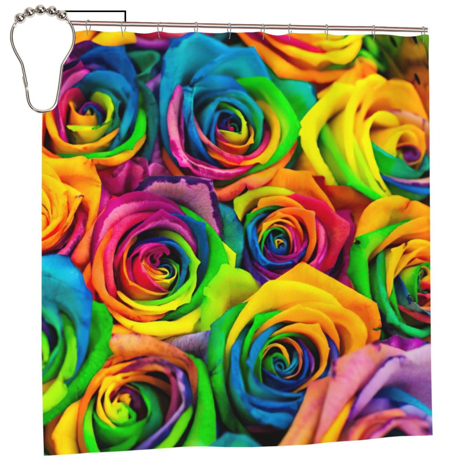 Rideau de douche rose 183x183 cm en polyester avec 12 oeillets