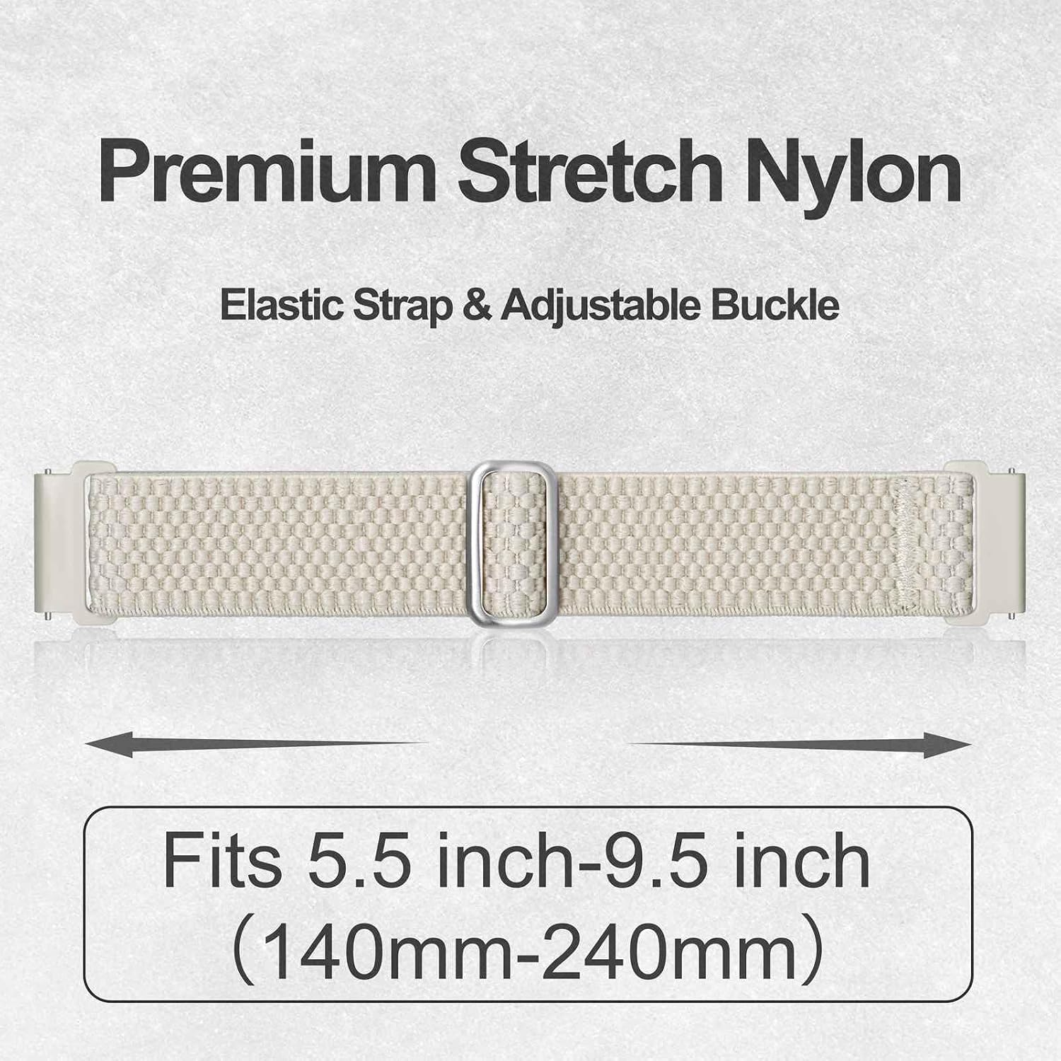 ANNEFIT Stretchy Nylon Watch Band for Men Women, Adjustable Elastic Watch Straps with Quick Release, Replacement Wristband 16mm 17mm 18mm 19mm 20mm 22mm 24mm image 3