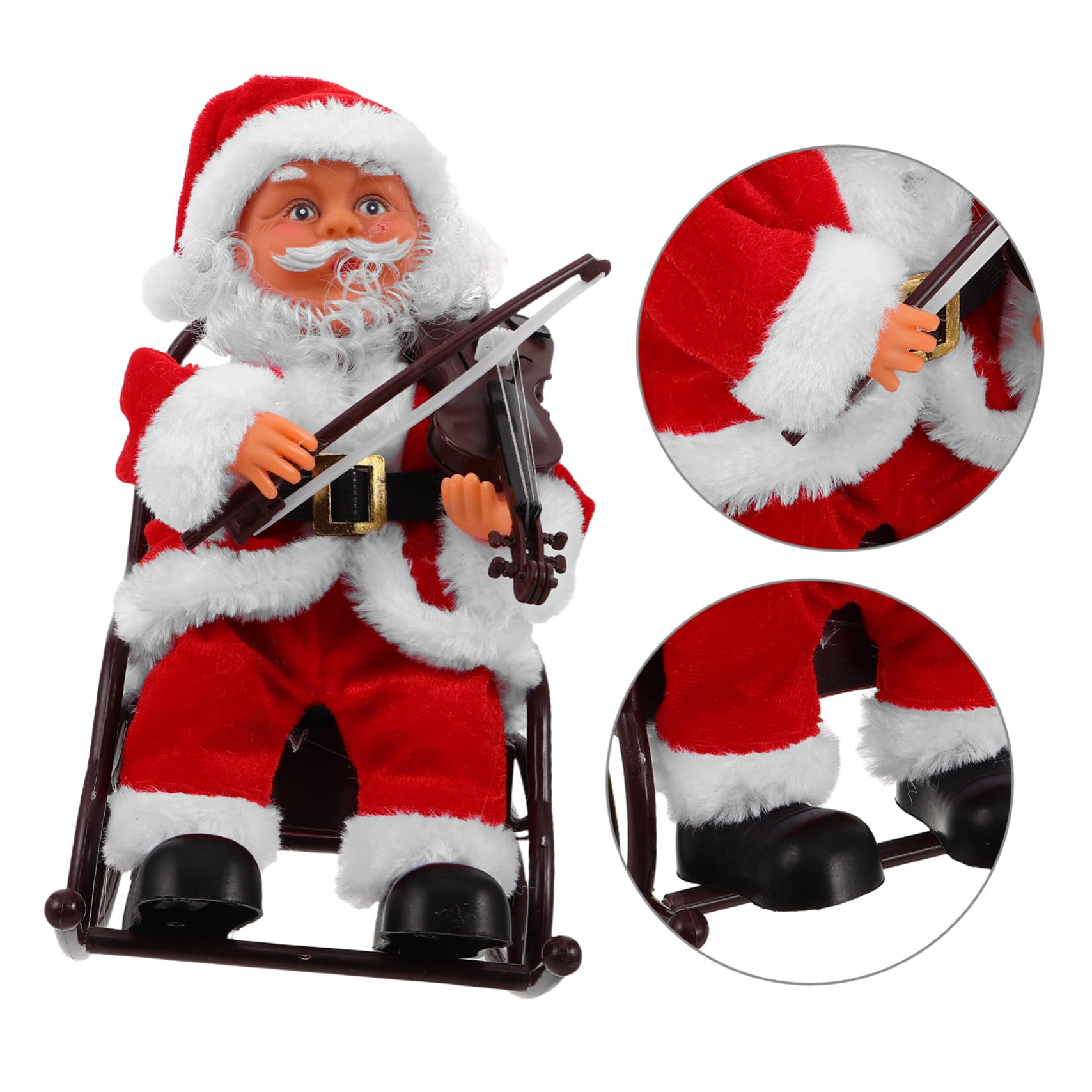 SOIMISS Juguete de Papá Noel Eléctrico Muñeco Adorable con Silla de Ruedas Juguete Decorativo Navideño para Fiestas Infantiles y Hogar Obsequio de Papá Noel