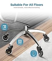 Vista 7 de Office Chair Wheels Black Replacement Rubber Chair casters for All Floors (Carpet, Hardwood), Set of 5, Heavy Duty Office Chair casters for Chairs