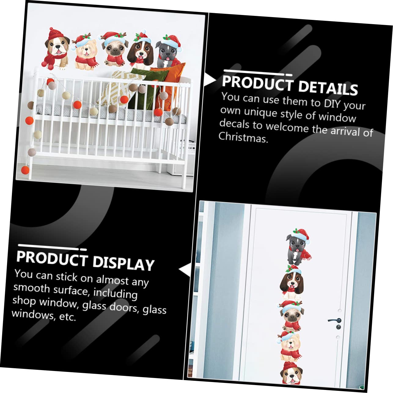 Mipcase 4hojas Calcomanías De Navidad Para Ventanas De Cartoon Decoración Para Tiendas y Adornos Paredes