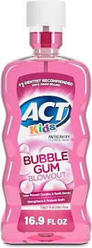 ACT Kids Anti-Cavity Fluoride Rinse, Bubble Gum Blowout, 16.9 oz