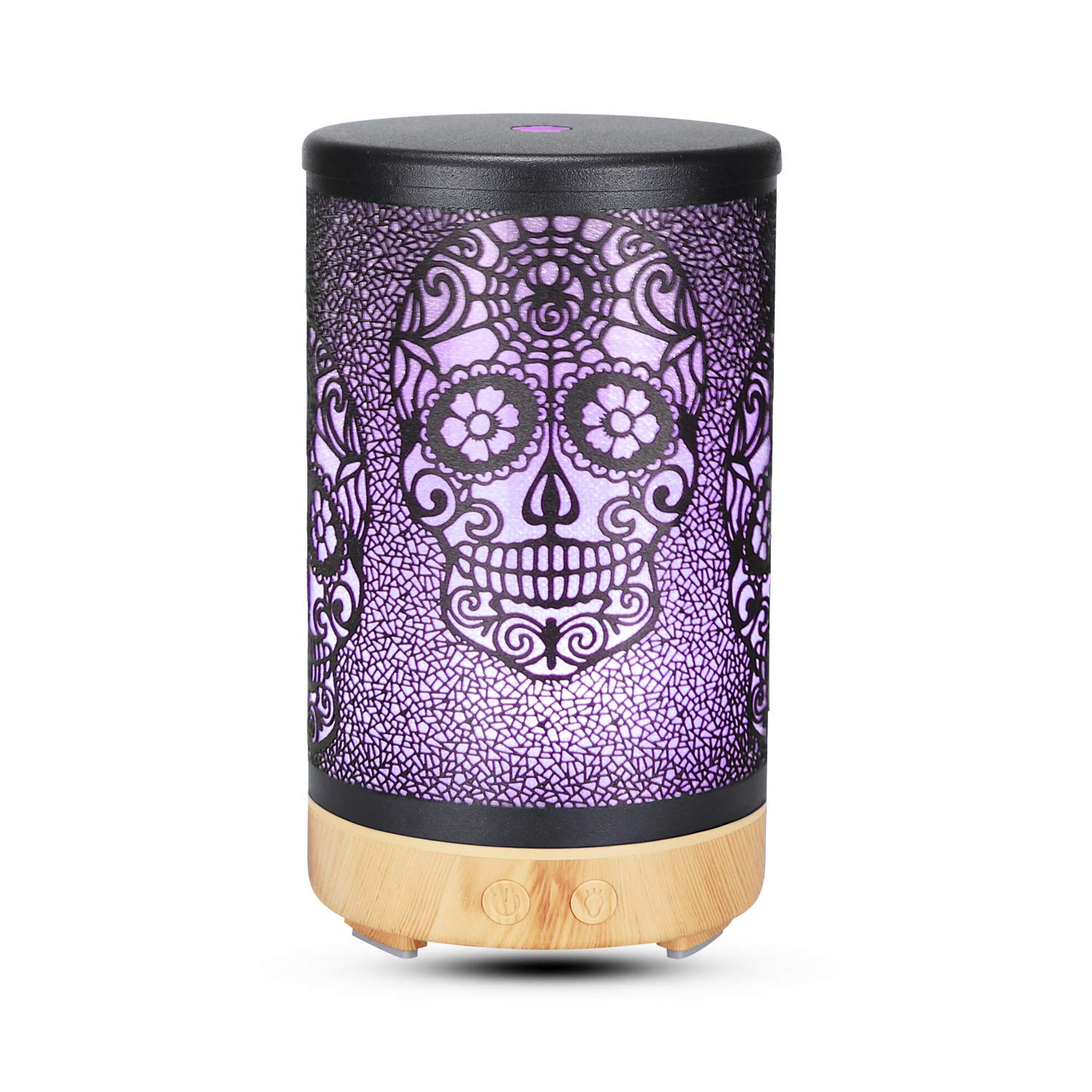Diffusers for Essential Oils Day of The Dead Sugar Skull Art Design 100 ml Ultrasonic Quiet Cool Mist
