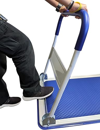 Miniatura 7 de Carrito plegable mejorado de por vida  Camión de mano con plataforma móvil de capacidad de 330 libras  Plegable de ahorro de espacio  Carro de cama