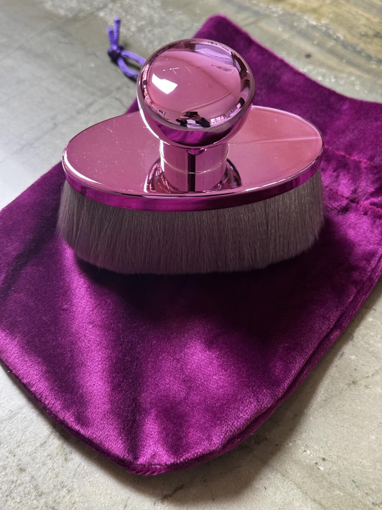 BABYSHEEP Extra Large Body Makeup Brush For Self Tanner, Leg Makeup &Bronzer Blend,116mm Oval-headed Kabuki Brush More Even Application, Sunscreen Face&Back Makeup Brush, Wet&Dry Use- Purple, Patent Pending