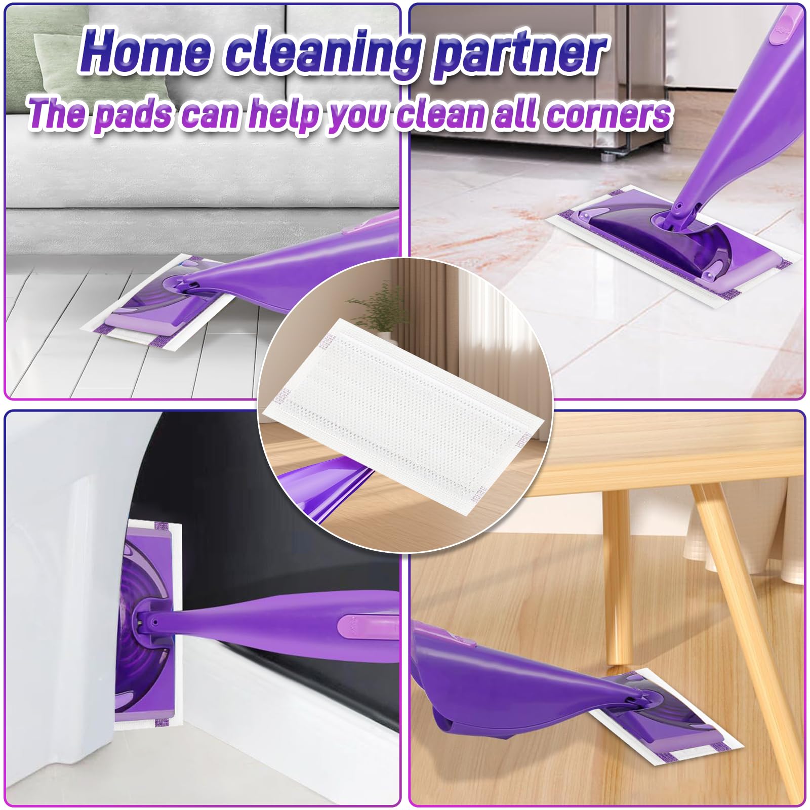 Paquete de 60 almohadillas de repuesto para mopa Swiffer Wetjet compatible con almohadillas húmedas Swiffer de repuesto para almohadillas húmedas Swiffer Wet Jet, almohadillas desechables para fregona