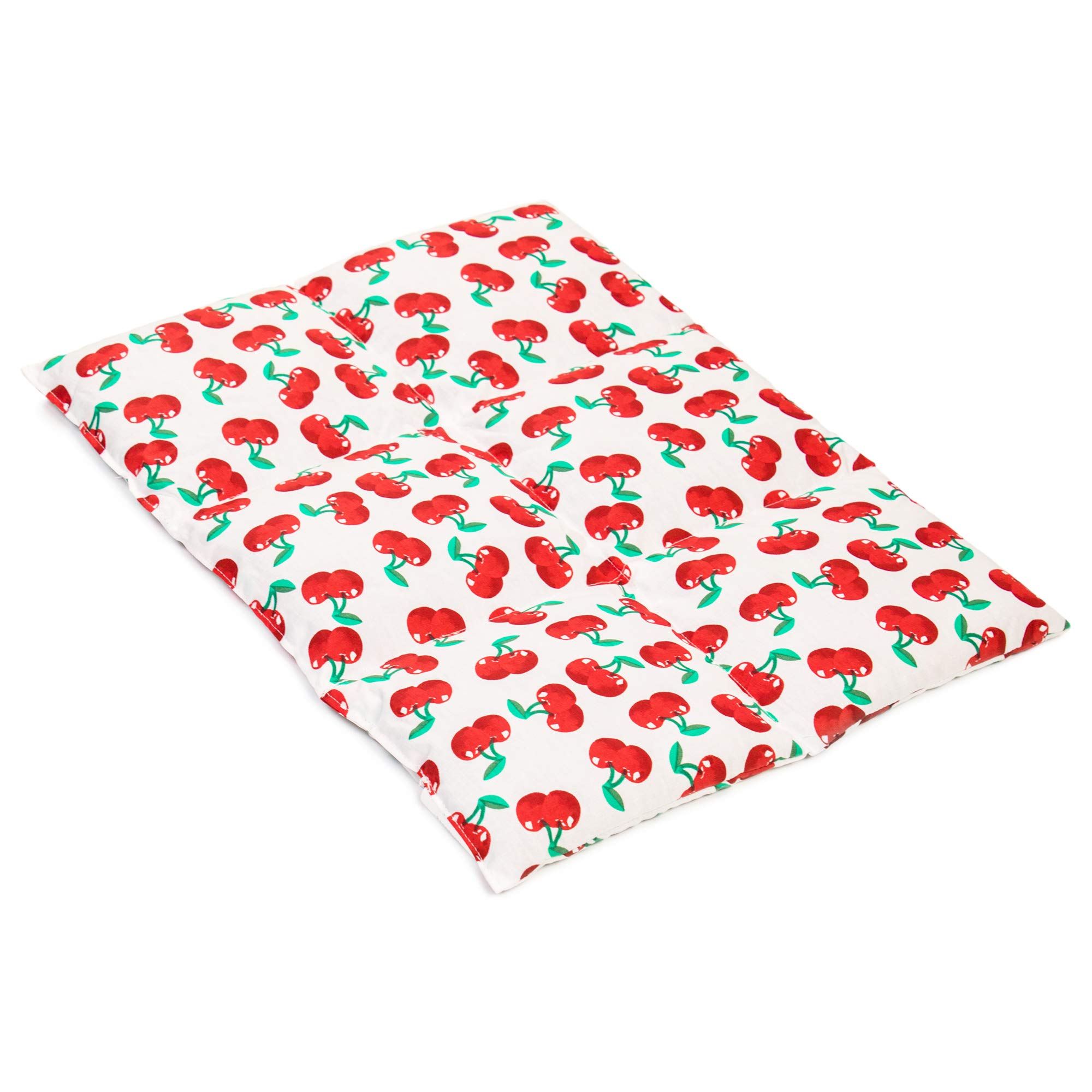 Coussin aux graines de groseille 40x30 - Bouillotte micro-ondes - Coussin thermique - Coussin aux graines - Compresse chaude ou froide (6 compartiments; Design: cherr-white)
