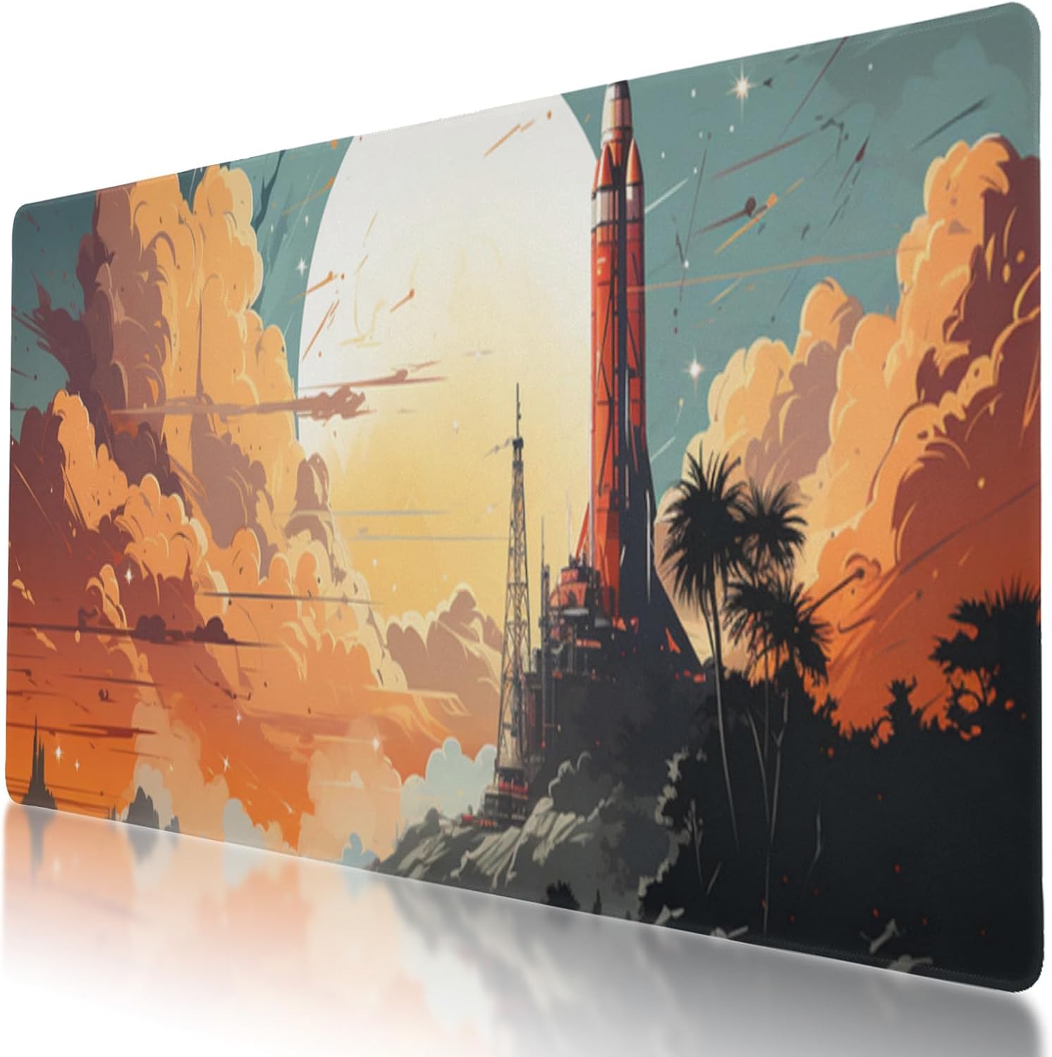 Rocket Inspired Design Large Mouse Mat 80 x 40 cm NonSlip Base