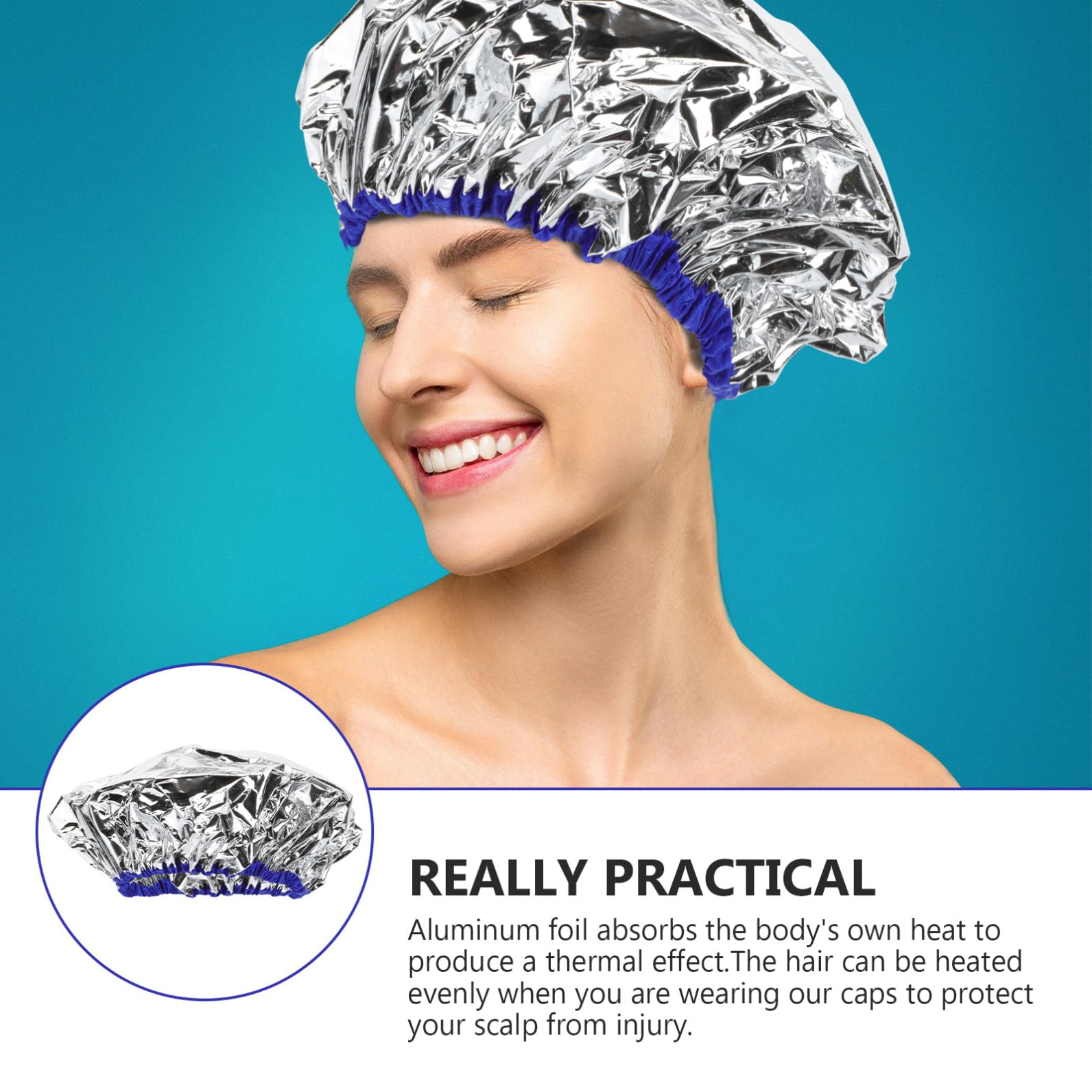MAGICLULU 3 Piezas De Gorro De Peluquería Plateado Para Acondicionamiento Profundo A Temperatura Constante Gorros De Aluminio Para Un Fácil Procesamiento Del Cabello.