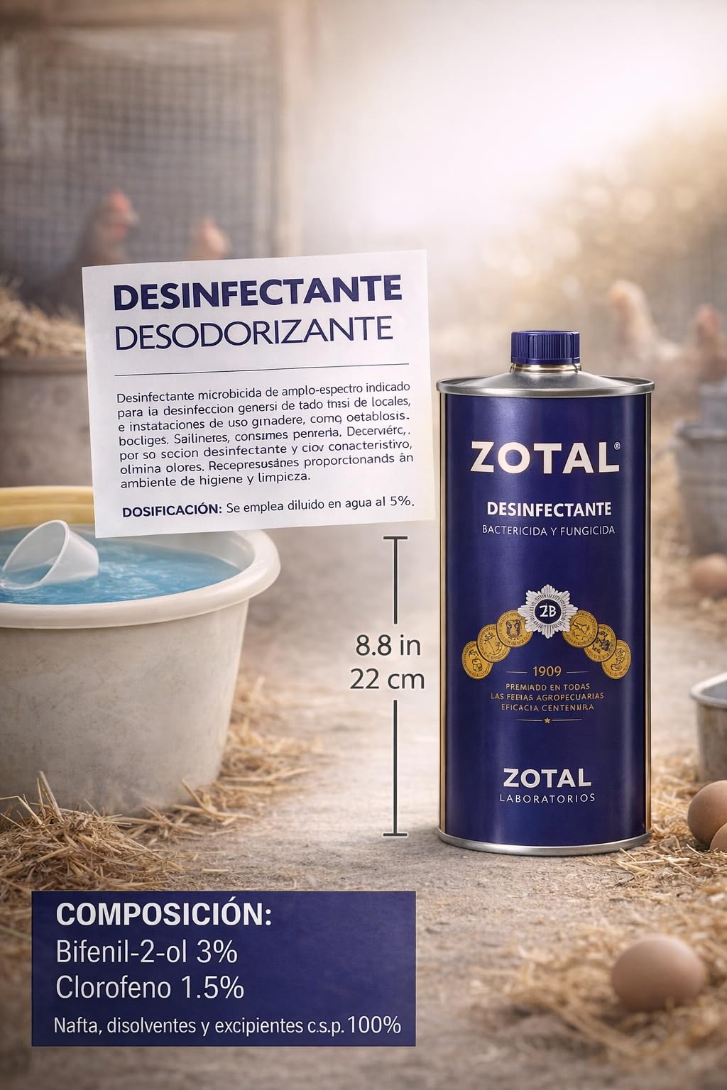 Zotal Desinfectante Microbicida Fungicida Desodorizante 870 ml
