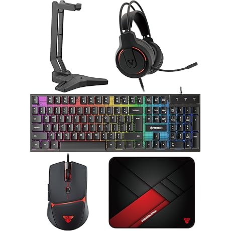 FANTECH P51S Gaming Keyboard and Mouse Combo with Headset and Headphone Stand