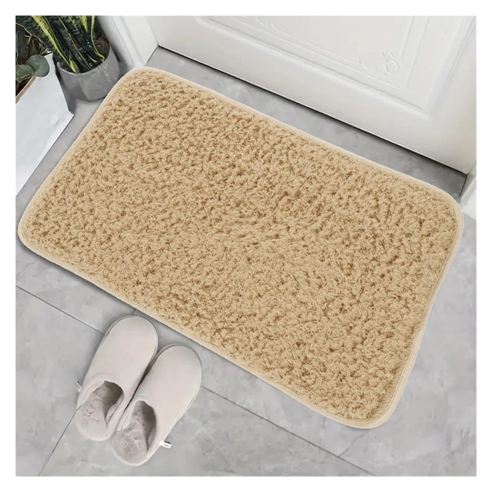 Alfombrilla De BañO Alfombrilla de baño antideslizante con absorción de agua, alfombra de baño gruesa, alfombra de pelo largo, alfombrilla de inodoro lavable a máquina Alfombra De BañO Antideslizante(